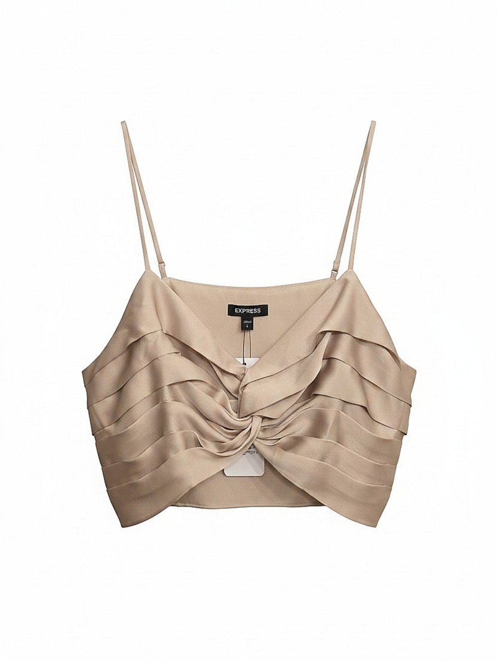 NWT! Express Satin Twist-Front Cami in Beige